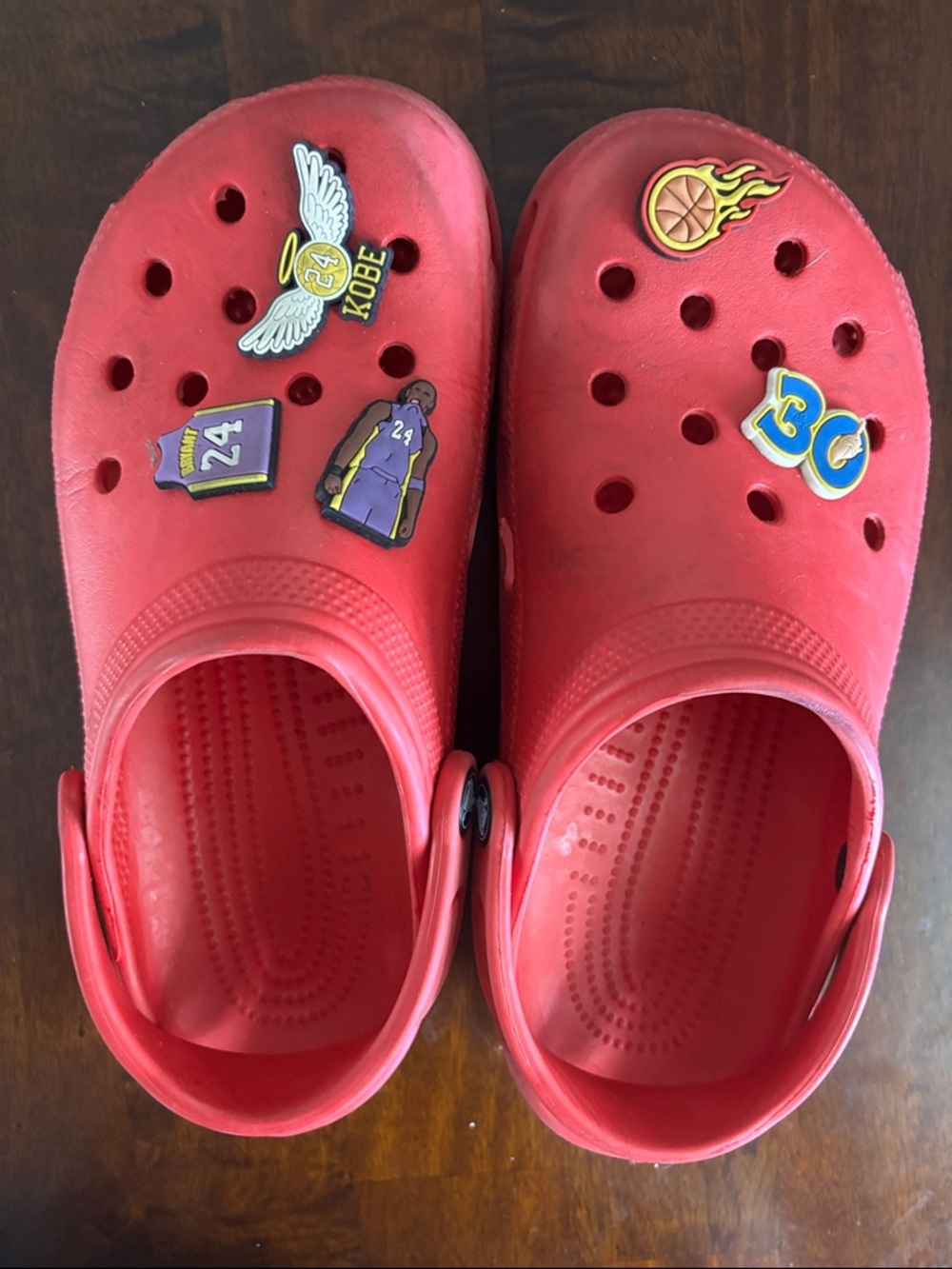 Kids Red Crocs with Basketball Jibbitz